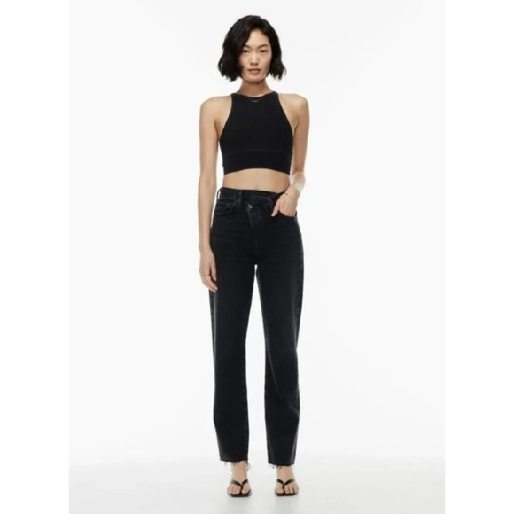 AGOLDE Criss Cross Jeans Black Straight Leg 24 - Picture 7 of 15